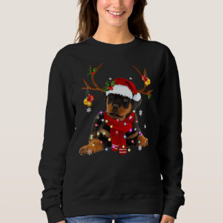 Rottweiler jul Reindeer jul Ljus Paj T Shirt