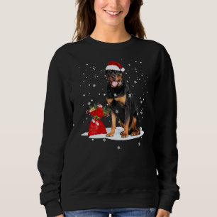 Rottweiler jul Santa Hat Animal T Shirt