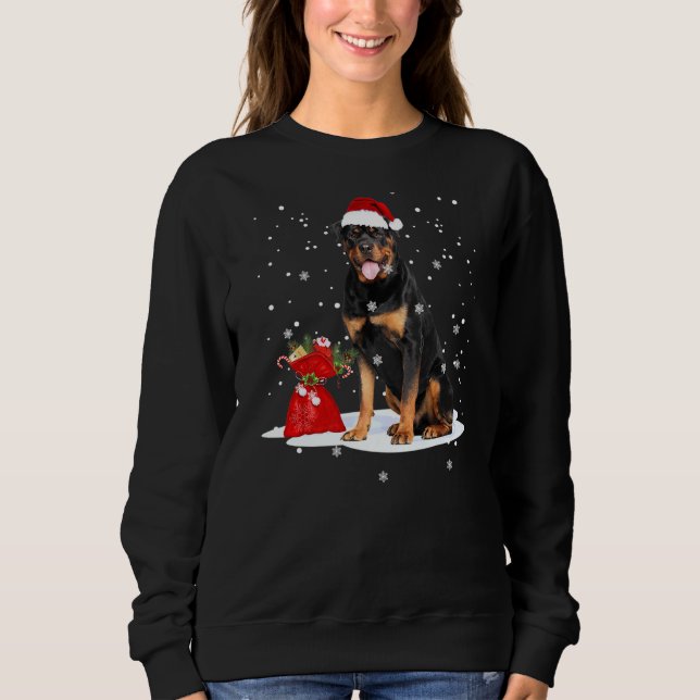Rottweiler jul Santa Hat Animal T Shirt (Framsida)