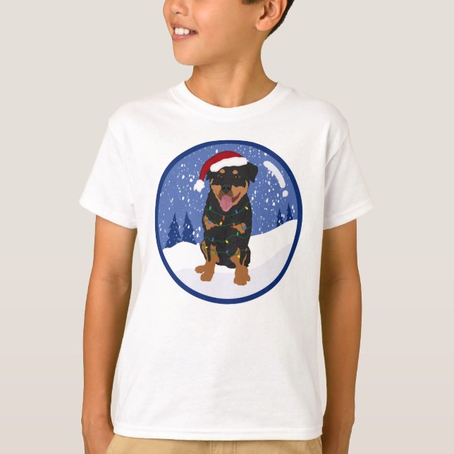 Rottweiler-jul T Shirt (Framsida)