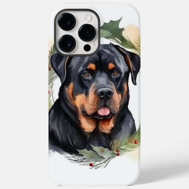 Rottweiler Jul Utandning Festive Valp (Baksida)