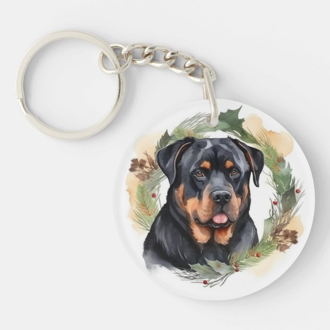 Rottweiler Jul Utandning Festive Valp (Framsidan)