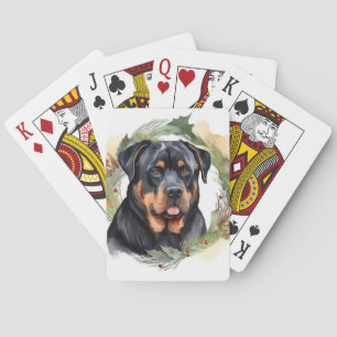 Rottweiler Jul Utandning Festive Valp Casinokort
