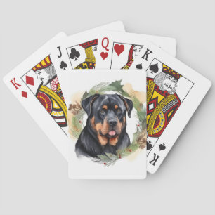 Rottweiler Jul Utandning Festive Valp Casinokort