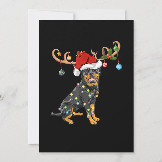 Rottweiler Julafton Gift Santas Reindeer Rottweile Meddelande (Framsida)