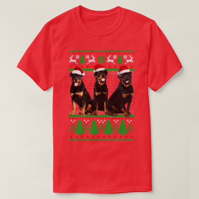 Rottweiler Julafton God jul T Shirt (Design framsida)