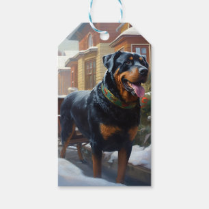 Rottweiler Julfirande Säsong Presentetikett