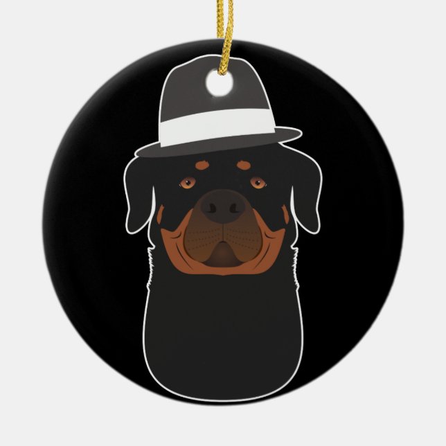 Rottweiler Julgransprydnad Keramik (Framsidan)