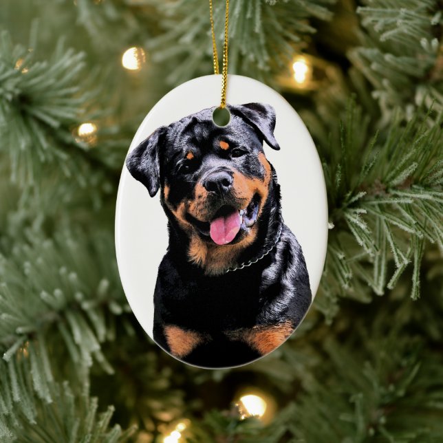 Rottweiler Julgransprydnad Keramik (Träd)
