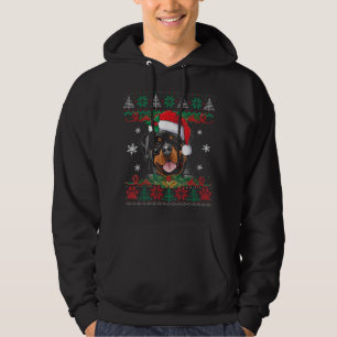 Rottweiler jultomten Ugly Sweater Hund älskare Hoodie