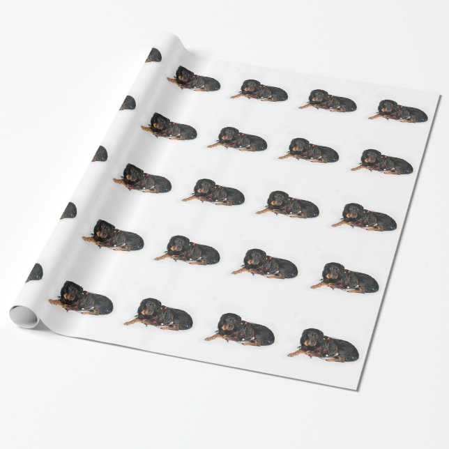 Rottweiler jultova presentpapper (Utrullad)