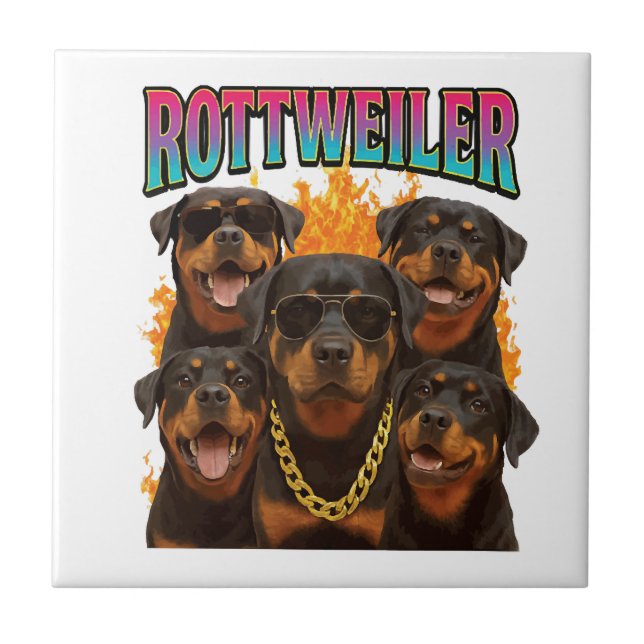 Rottweiler  kakelplatta (Framsidan)