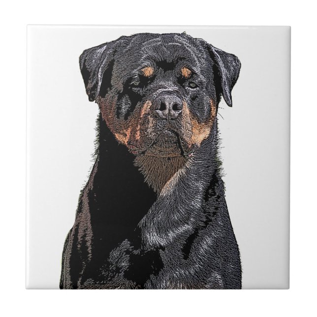 Rottweiler Kakelplatta (Framsidan)