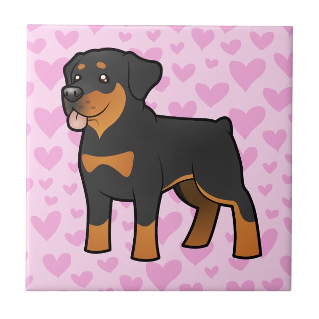 Rottweiler Kärlek Kakelplatta (Framsidan)
