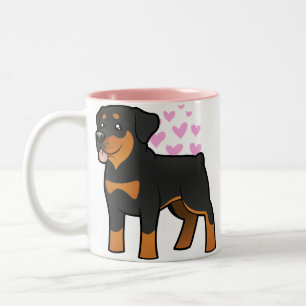Rottweiler kärlek Två-Tonad mugg