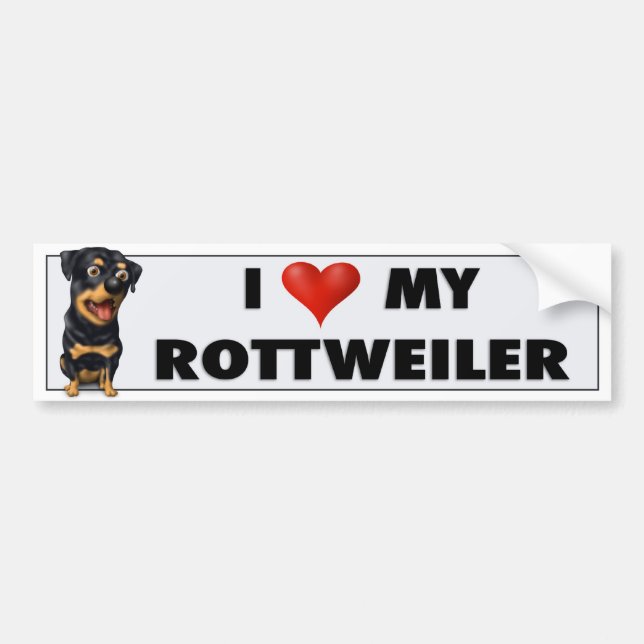 Rottweiler kärlekklistermärke bildekal (Framsidan)