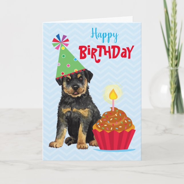Rottweiler-kort för daglig cupkaka kort (Framsida)