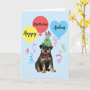 Rottweiler-kort för födelsedagsfest-bubblor kort