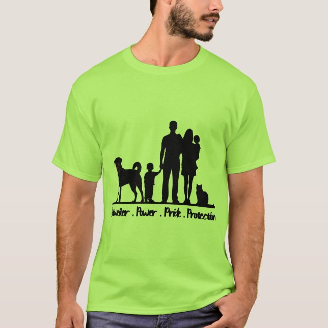 Rottweiler - Kraft - Stolthet - Skydd  T Shirt (Framsida)