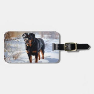 Rottweiler Låt det snöa jul Bagagebricka