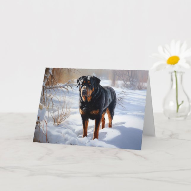 Rottweiler Låt det snöa jul Kort (Liten växt)
