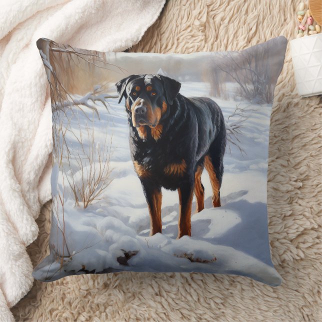 Rottweiler Låt det snöa jul Kudde (Filt)
