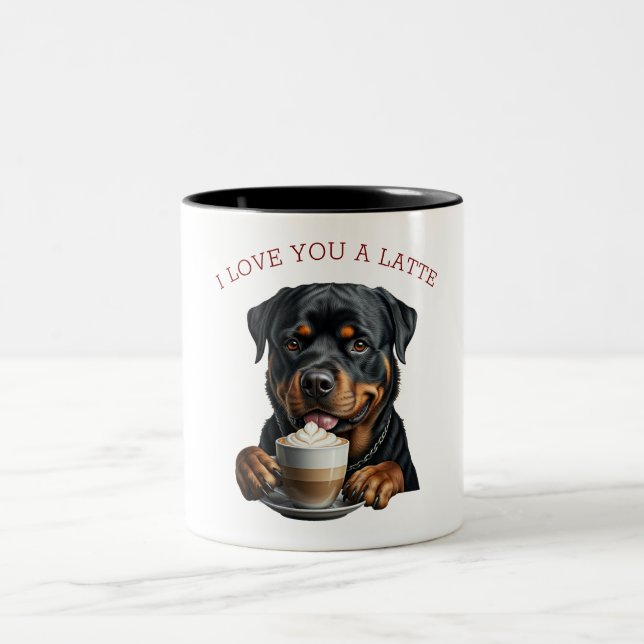 Rottweiler Latte Två-Tonad Mugg (Center)