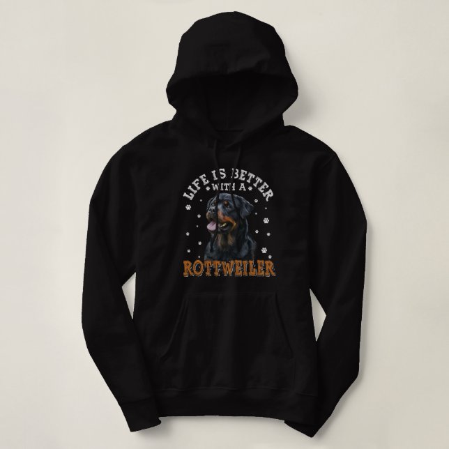 Rottweiler - Livet är bättre med Rottweilers T Shirt (Design framsida)