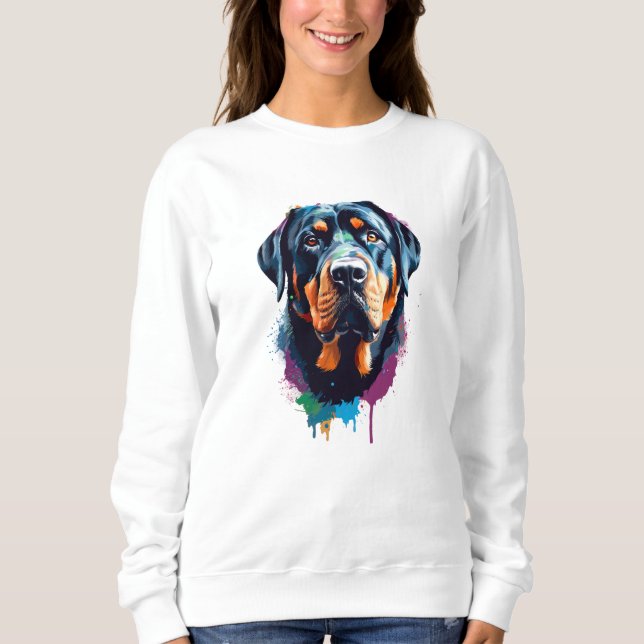 Rottweiler Livlig och Färgrik T Shirt (Framsida)