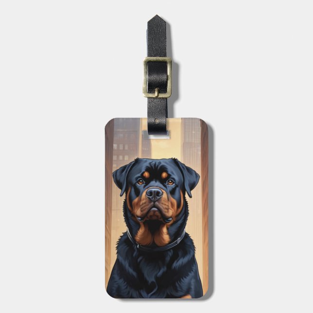Rottweiler Luggage Tags Bagagebricka (Vertikal Framsida)