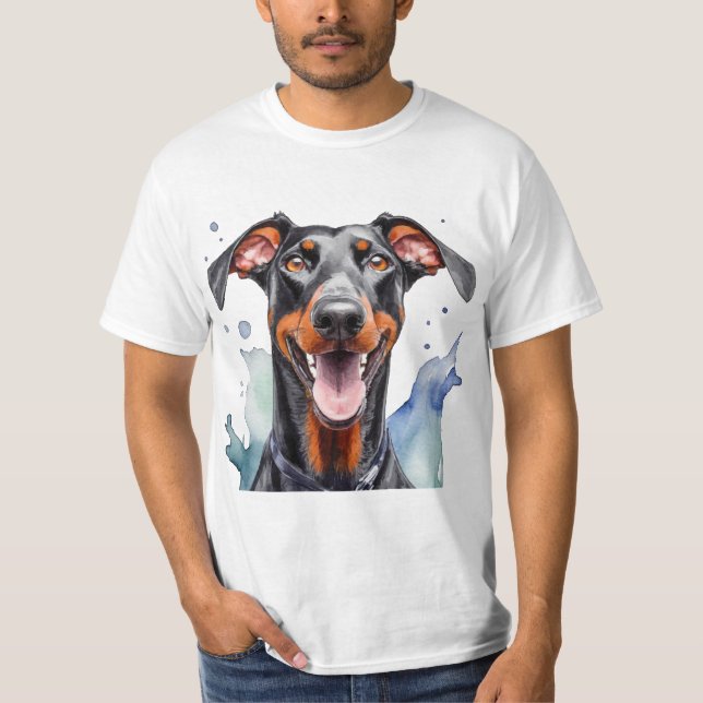 Rottweiler Lycklig Ansikte Hund T Shirt (Framsida)