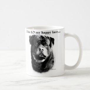 Rottweiler Lycklig Ansikte Kaffemugg