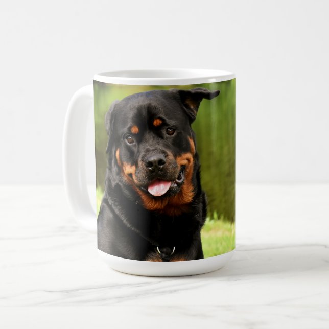 Rottweiler Lycklig Kaffemugg (Framsida vänster)