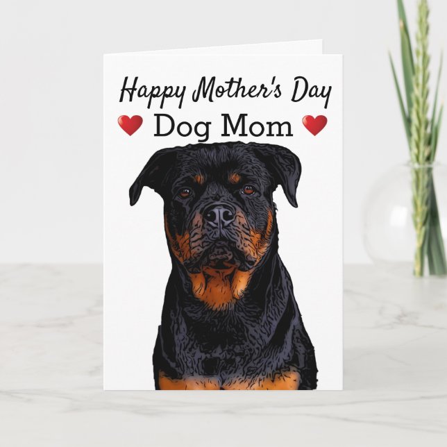 Rottweiler lycklig Mors dag Hund Mamma Kort (Framsida)