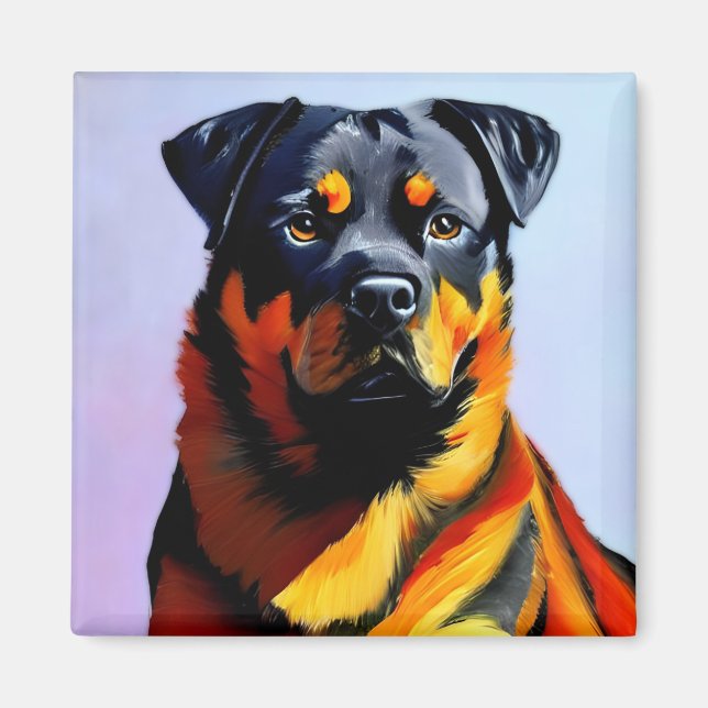 Rottweiler-målning Magnet (Framsidan)