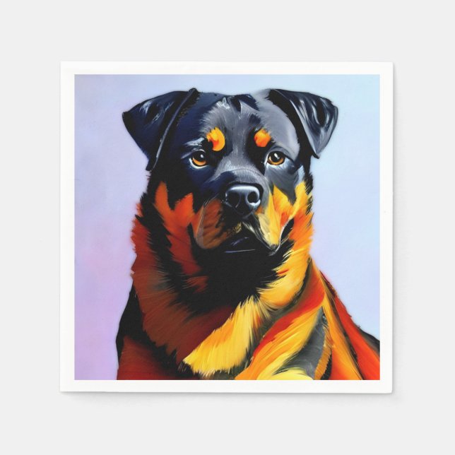 Rottweiler-målning Pappersservett (Framsidan)