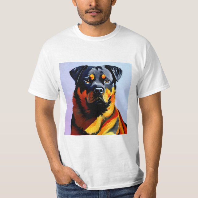 Rottweiler-målning T Shirt (Framsida)