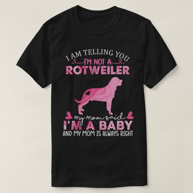 Rottweiler Mamma Baby Funny Cute Hundägare Djuräls T Shirt (Design framsida)
