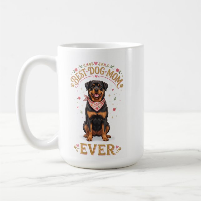 Rottweiler Mamma Kopp, Rottweiler Mors Dag Kaffe M Kaffemugg (Vänster)