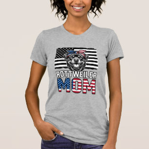 Rottweiler Mamma Patriotisk Vintage Hund T-Shirt D