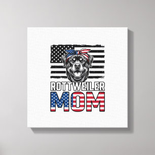 Rottweiler Mamma Patriotisk Vintage Hund T-Shirt D Canvastryck