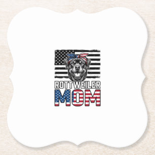 Rottweiler Mamma Patriotisk Vintage Hund T-Shirt D Underlägg Papper