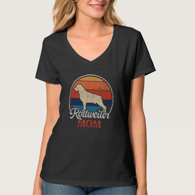Rottweiler Mamma T Shirt (Framsida)