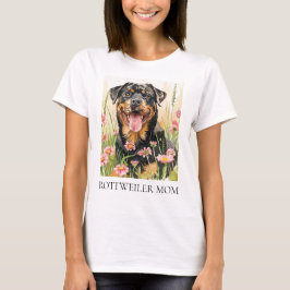Rottweiler Mamma T-Shirt – Watercolor Hund Present