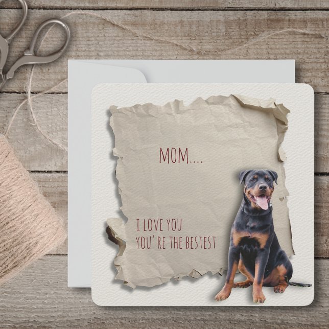 Rottweiler Mamma Torn Papprare Mors dag Kort (Mothers Day is a great time to show mom how special she is, but any day is a day to say I love you!)