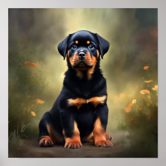 Rottweiler-marionettmålning Poster