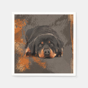 Rottweiler - Metzgerhund Digital konst Pappersservett