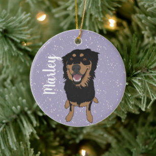 Rottweiler Mix jul Julgransprydnad Keramik