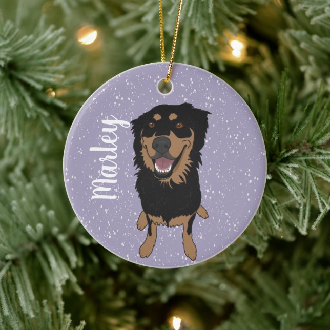 Rottweiler Mix jul Julgransprydnad Keramik (Träd)
