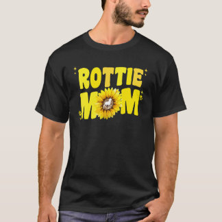 Rottweiler Mom For Women Sunflower Rottie Rott Dog T Shirt